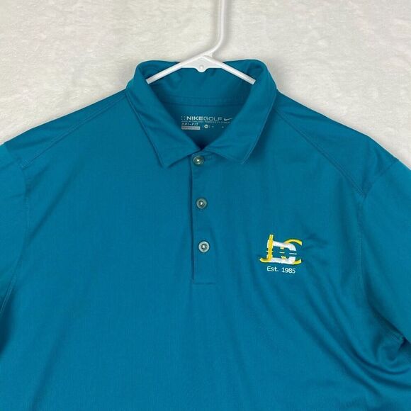Nike Dri Fit Golf Polo Shirt Mens Medium Logo Short Sleeve - Picture 3 of 10